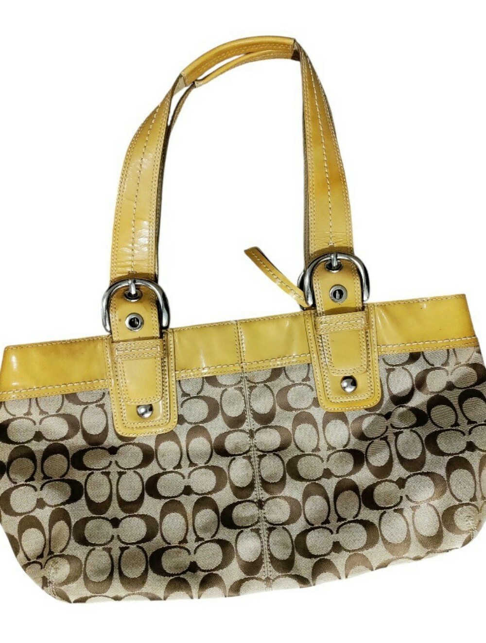 Y2K Coach Signature C Canvas Shoulder Bag Handbag F13742